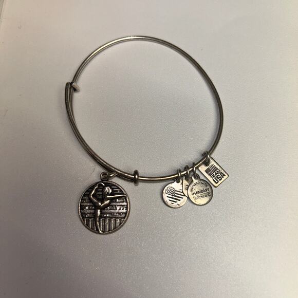 Alex and Ani Silver-Tone Bangle Bracelet 2016 Gymnastics - Picture 1 of 12